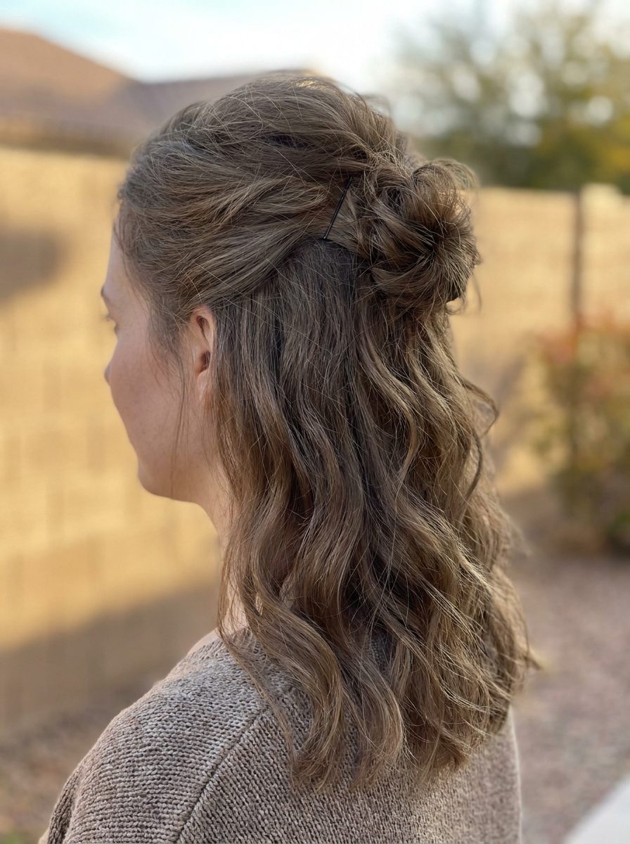 Half-up Frisur mit Volumen - dünnes haar